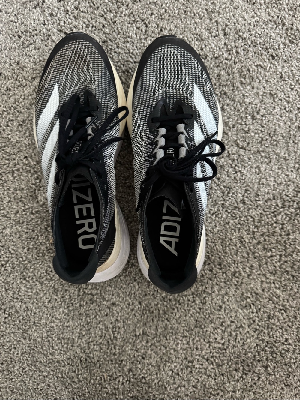 Women’s Adidas Adizero Lightweight Running Sneakers - Black & White